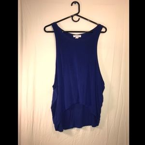 A flowy blue tank top
